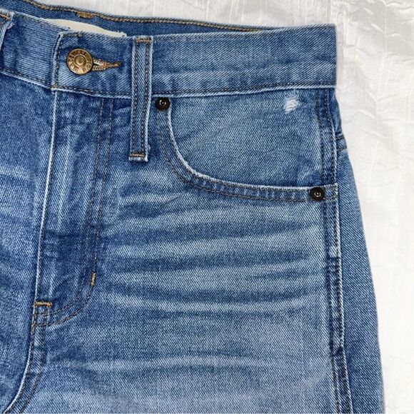 Madewell 24 Blue Cut Off Raw Fringe Hem Distressed Denim Shorts - Picture 7 of 13